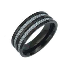  Titanium Black Ring   Size 8 12, 8 Jewelry
