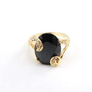  Gold plated ring Tiffany onyx.   Taille 62 Jewelry