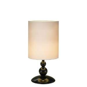   Tall Table Lamp   Bolle Black Wood with Fabric Shade: Home Improvement