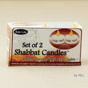  Shabbat Candles Battery Operated with L.E.D. Lights   Set 