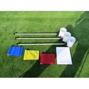 Deluxe Putting Green Accessory Kit   3 Plastic 6 Inch PGA Cups & 3 Pin 