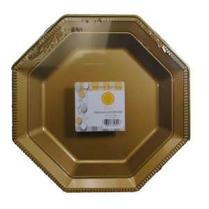  20 ct Plastic Octagon Gold 11 Plates Wedding Party: Home 