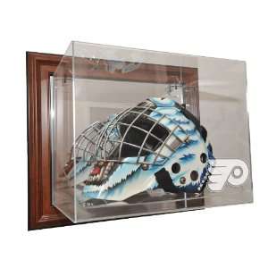 Goalie Mask Case Up Display Case, Brown   Sports Memorabilia