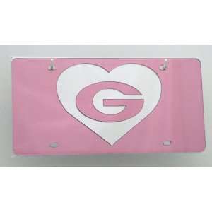  Georgia Bulldogs Pink Heart License Plate Automotive