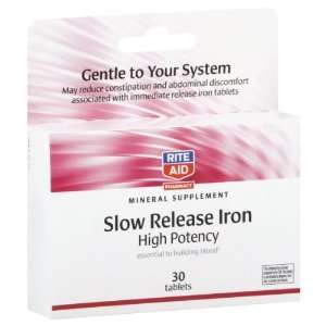  Rite Aid Slow Release Iron, High Potency, Tablets, 30 ct 
