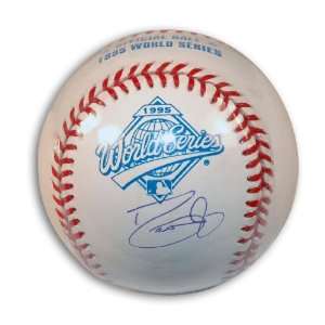 David Justice Signed Ball   1995 World Series  Sports 