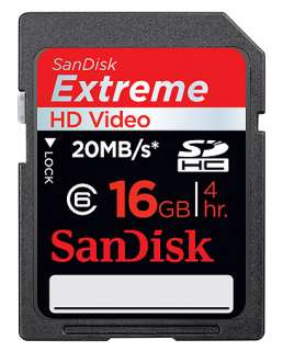 NEW SanDisk EXTREME HD Video 16 GB SD HC Memory Card 16 G + FREE CASE 