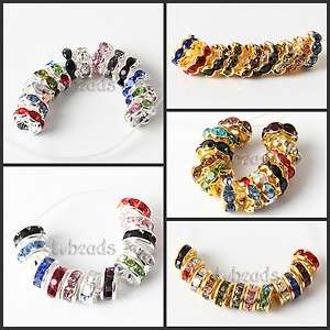   50/100pcs Mixed Rhinestone Crystal 6/8mm Spacer Beads Findings  