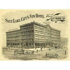 1901 Ad Kenyon Hotel Building Salt Lake City Don Porter   Original 
