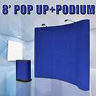 FT BLUE POP UP TRADE SHOW DISPLAY BOOTH PODIUM CASE