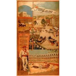  BILBAO DE TOROS 1899 BULLFIGHT SPORT EUROPE TRAVEL TOURISM 
