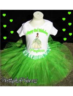 BIRTHDAY TIANA PRINCESS AND THE FROG TUTU OUTFIT GREEN DRESS AGES 1 5 