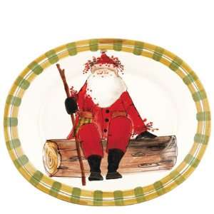  Vietri Holiday Santa Old St. Nick Large Oval Serving 