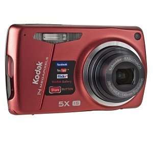   /5x Digital Zoom HD Camera (Red)   One Touch Sharing
