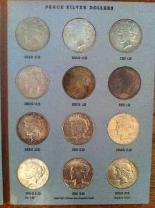 1921 1935 Complete Peace Silver Dollar Set  All Coins Graded EF and 