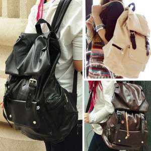   Leather Casual School Student Bag High Capacity Travel Backpack C151