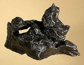 Campo del Cielo iron meteorite with natural hole, 576 grams