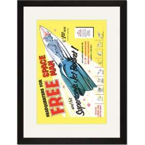   Black Framed/Matted Print 17x23, Supersonic Jet Rocket