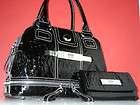 NEW GUESS Black Daisy Doctor Bag Purse Handbag with WALLET 2 PC Set 