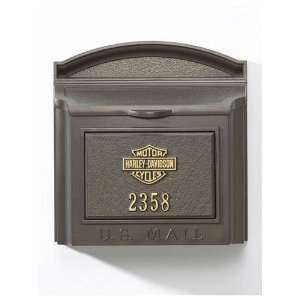  Harley® Wall Mailbox   Bronze/Gold: Home & Kitchen