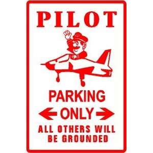    PILOT PARKING sign * st plane flight military