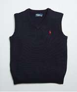 POLO Ralph Lauren KIDS navy merino wool logo sweater vest style 