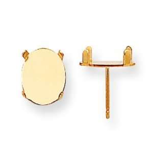   Gold Filled 4 Prong Oval Snap In Earring Setting