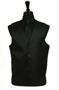 Mens Paisley Design Tuxedo Vest Necktie Black 3XL  