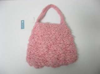   Juniors Authentic BURTON Cute Pink Knit Cotton Candy Tote Small Purse