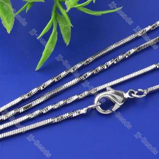 5pc White Gold Plated Snake Chain Brass Necklace 1x1mm  