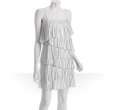 loeffler randall white cotton silk tiered dress