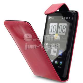 FLIP LEATHER CASE COVER FOR HTC HD 2 T8585 Leo RED  