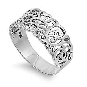   & Engagement Ring Filigree Band 9MM ( Size 5 to 9) Size 9 Jewelry