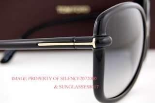   New Tom Ford Sunglasses TF 165 CALLAE 01B BLACK GRADIENT GRAY LENSES