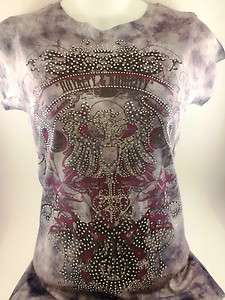 GRY/PRP ROYALTY NOBILITY CUPID SUBLIMATION PUNK ROCK TATTOO XL T SHIRT 