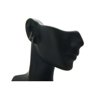  New Iced Out Lightning Bolt Poparrazzi Stud Earring Black 