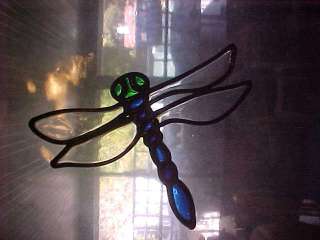 Dragonfly Set of 3 Stained Glass Window Cling  