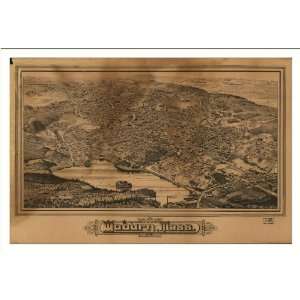 Historic Woburn, Massachusetts, c. 1883 (M) Panoramic Map Poster Print 