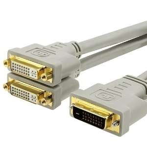  DVI I to Dual DVI I Video Y Splitter M F Cable Adapter 