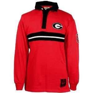 Georgia Bulldogs Red Rugby Long Sleeve Shirt  Sports 