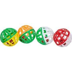   Lattice Ball and Bell Cat Toys, Pack of 4 Balls Pet 