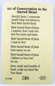 LOT 25 Plastic Holy card Sacred Heart Of Jesus Prayer  