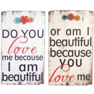  Wall Plaque Do You Love Me   2 Piece Case Pack 2