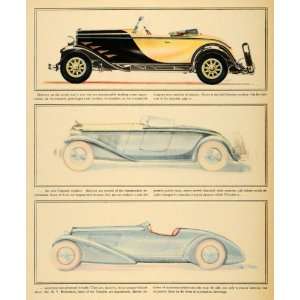  1930 Print Chrysler Roadster Design Sketches Henderson 