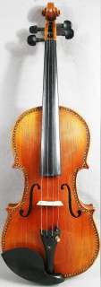   YRS Royal Carve Scroll Strad violin #0307 MOP Inlaid Top Grade  