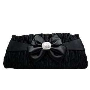  Black Sophisticated Evening Purse   Clutch and Bow Detail 