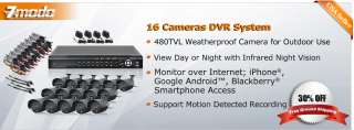   CCTV H.264 Security DVR 16 Outdoor Night Vision Cameras System  