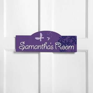  Personalized Kids Room Sign   Blooms and Butterflies
