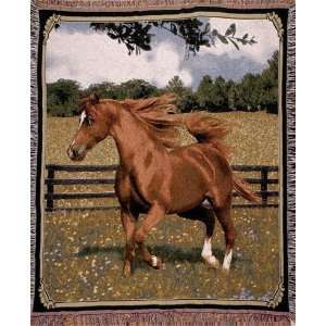   High Spirit Horse In Meadow Tapestry Throw 50 x 60 Home & Kitchen