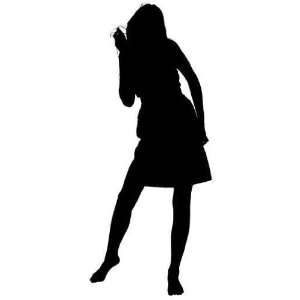 Silhouette with Clipping Path Teen Dancing to Musi   Peel and Stick 